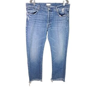 Mother MR Jeans Men 36x27 Ankle The Neat Step Fray Step on It Blue Demim Stretch